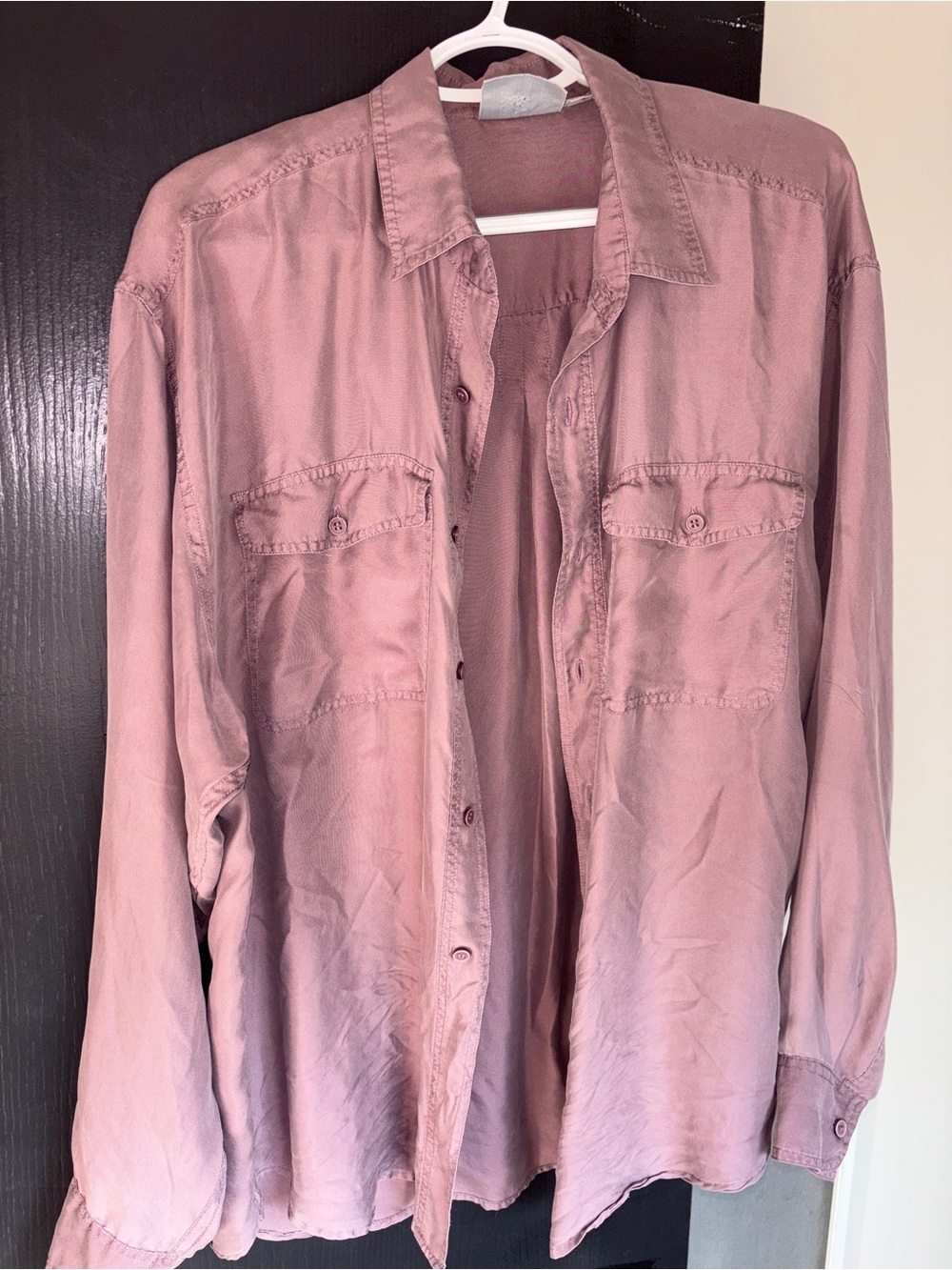 Vintage 90s oversized silk button-up shirt